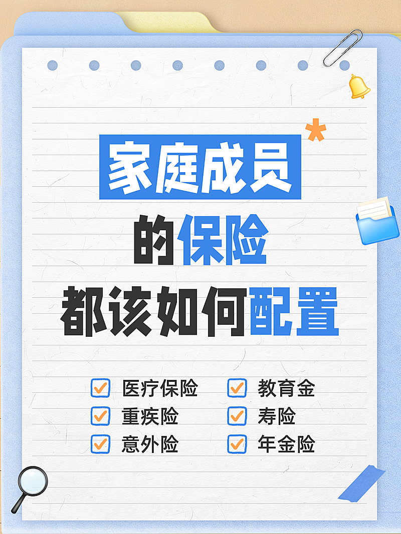 家庭成员医疗保险配置科普知识分享小红书封面