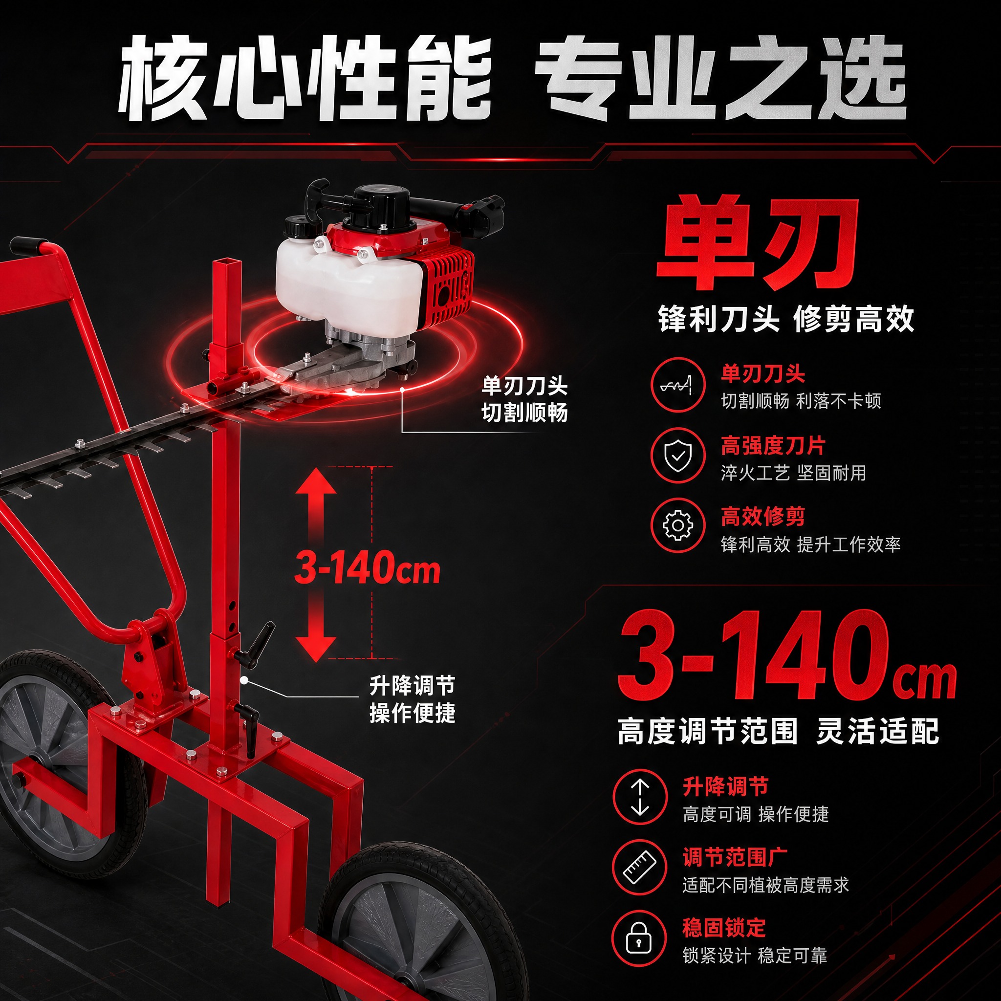 [主图-2] 高度调节与刀头性能卖点图，展示核心技术优势。 [… - 图片创意预览