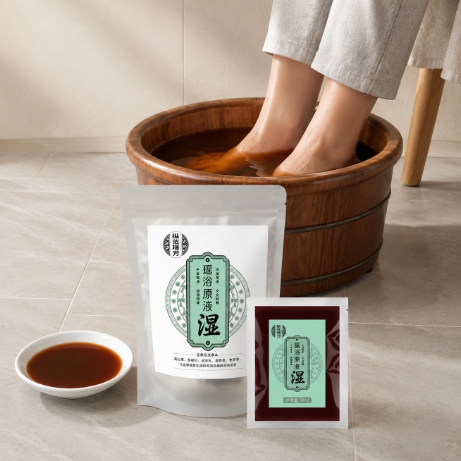 瑶浴原液药浴包，严格参照上传产品图https://gdesign-dam-hz.dancf.com/37074971840206947/20e45b2496fa4052b9b0269e3fc1faf0预览效果