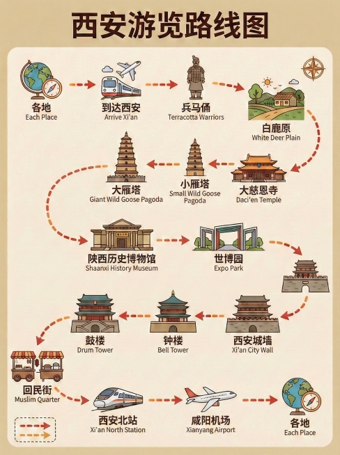 小雁塔跟大雁塔调换位置预览效果