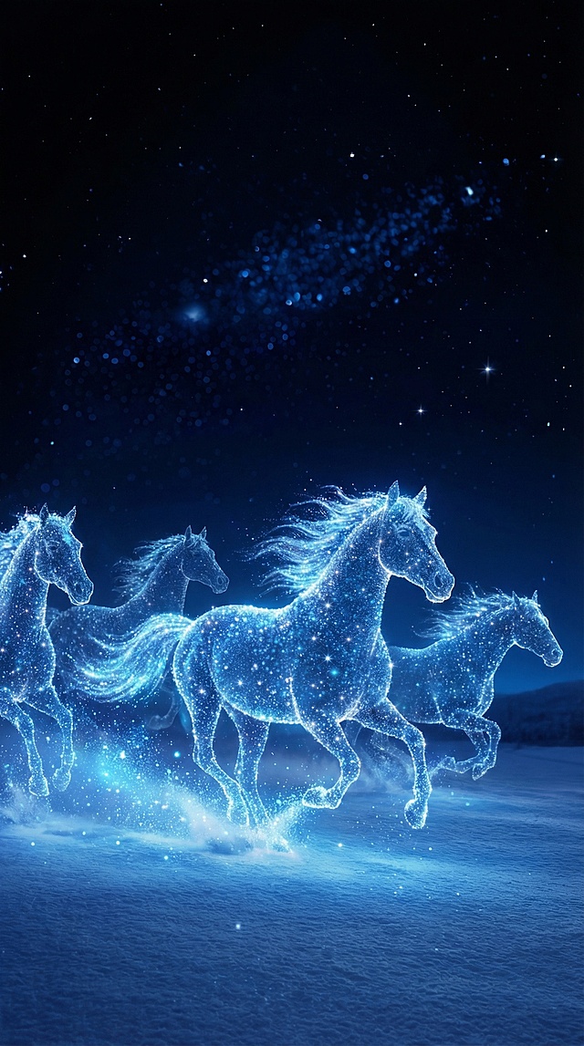 往右上方奔跑，下面是星河