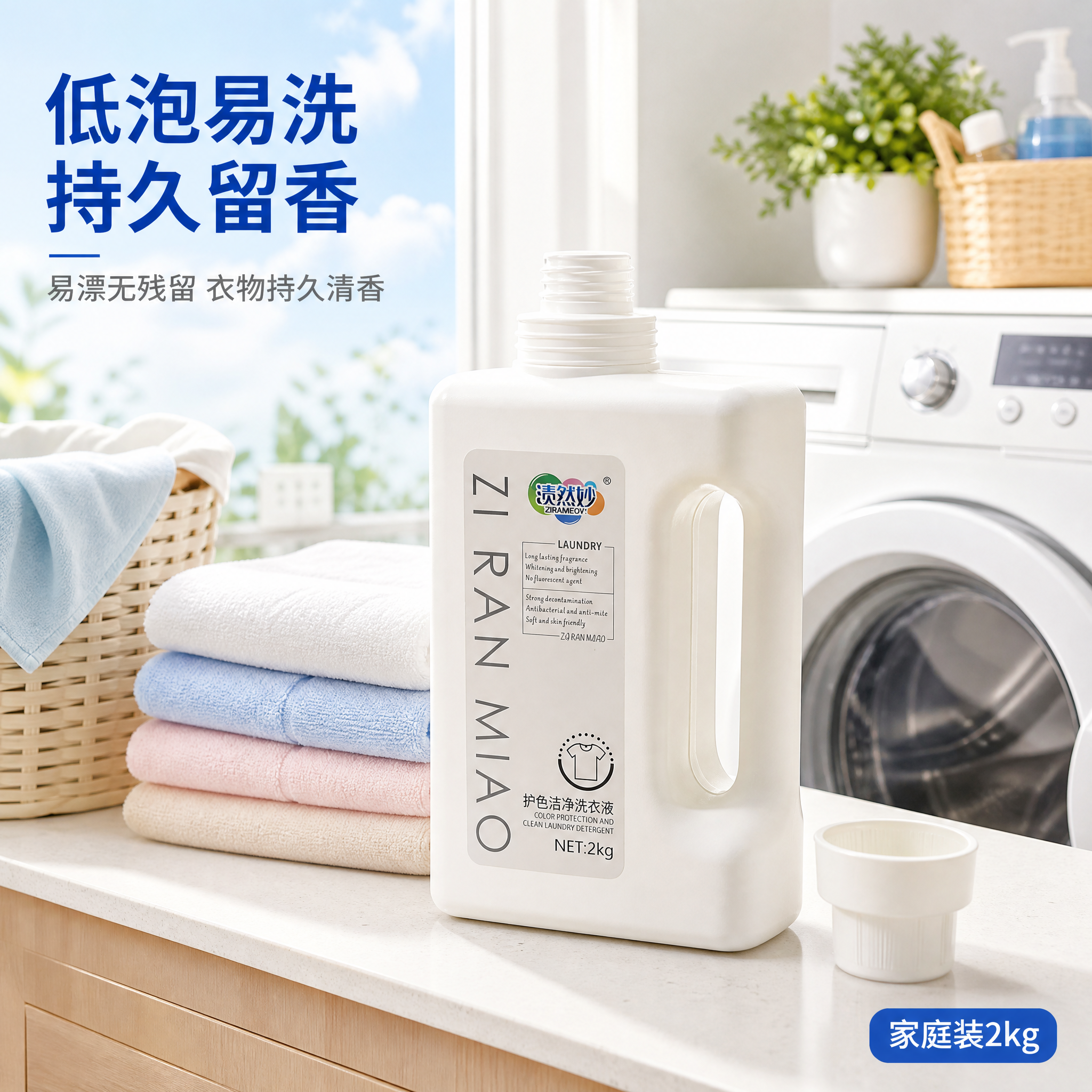[主图-4] 渍然妙护色洁净洗衣液 真实使用场景 阳台洗衣场景… - 图片创意预览