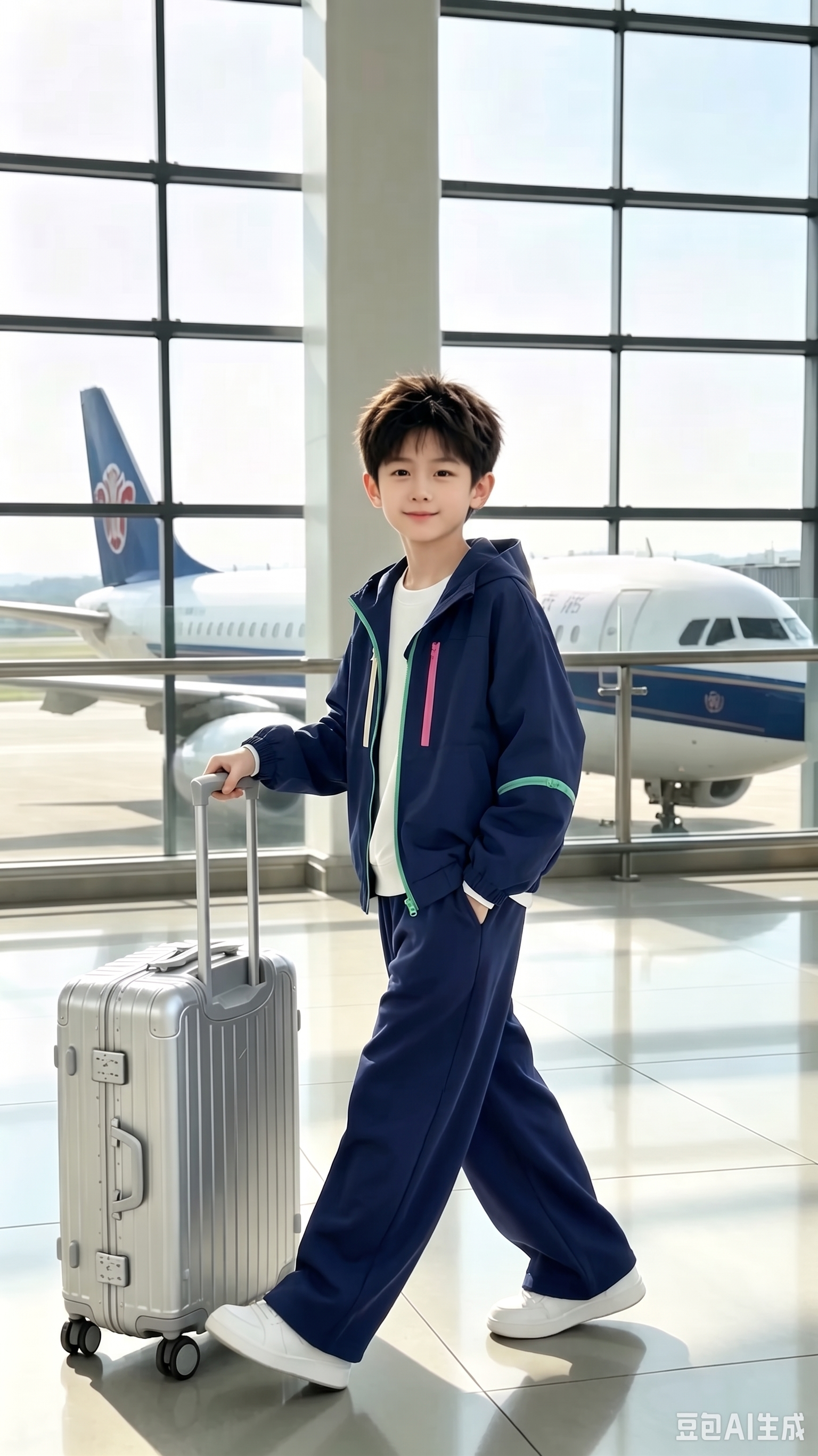 用图1的衣服裤子组成的套装替换图的2的人物的身上穿的衣服裤子，… - 图片创意预览