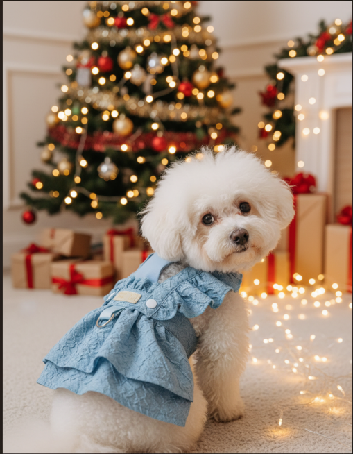 比熊穿上这套裙子，去参加圣诞晚会，回眸一望，可爱，萌趣，比熊要真实，有质感预览效果