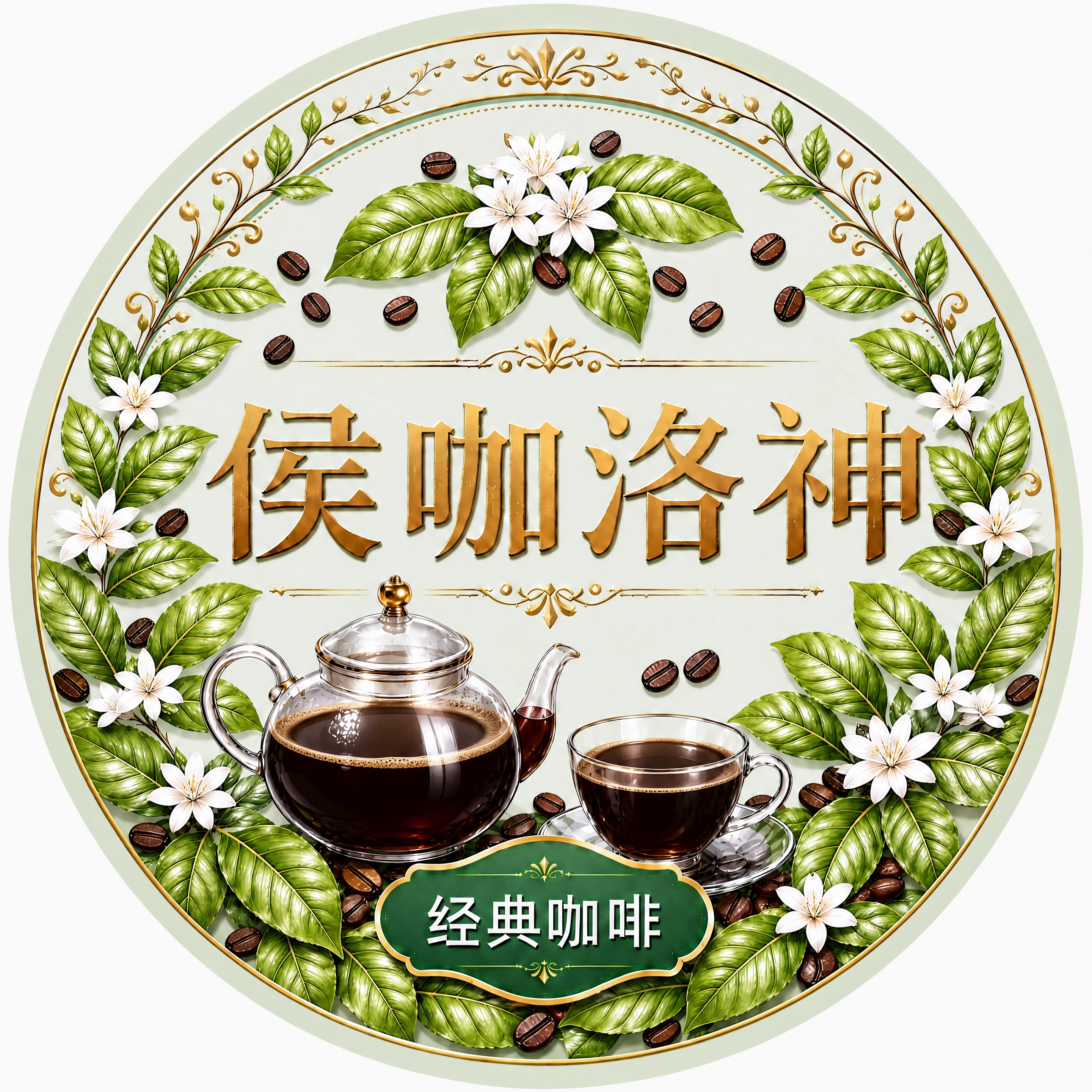 基于参考图修改：1. 茶壶和茶杯中的黑咖啡液里不要有咖啡豆，咖… - 图片创意预览