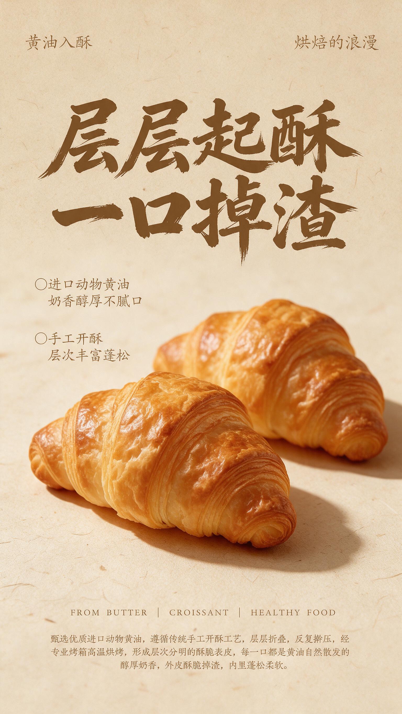 烘焙食品商业静物摄影海报，面包烘焙主题，整体调性质朴治愈、轻国… - 图片创意预览