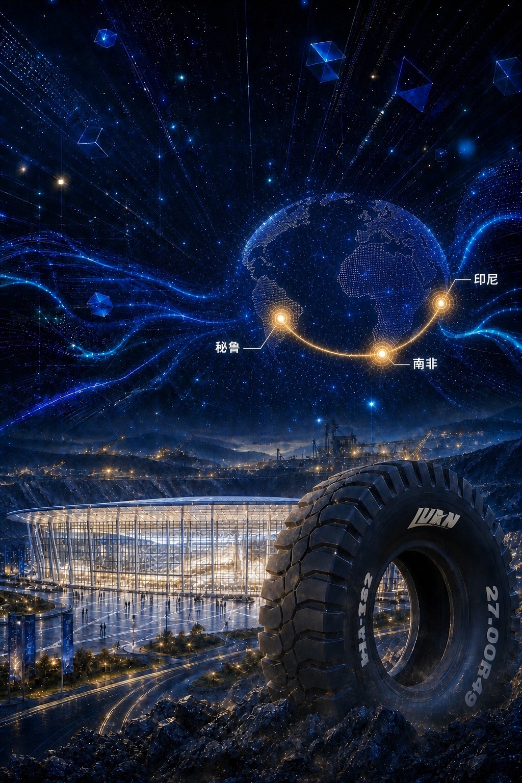 去除地球外面那圈明显的圆形发光边框线，让地球粒子自然融入星空背… - 图片创意预览
