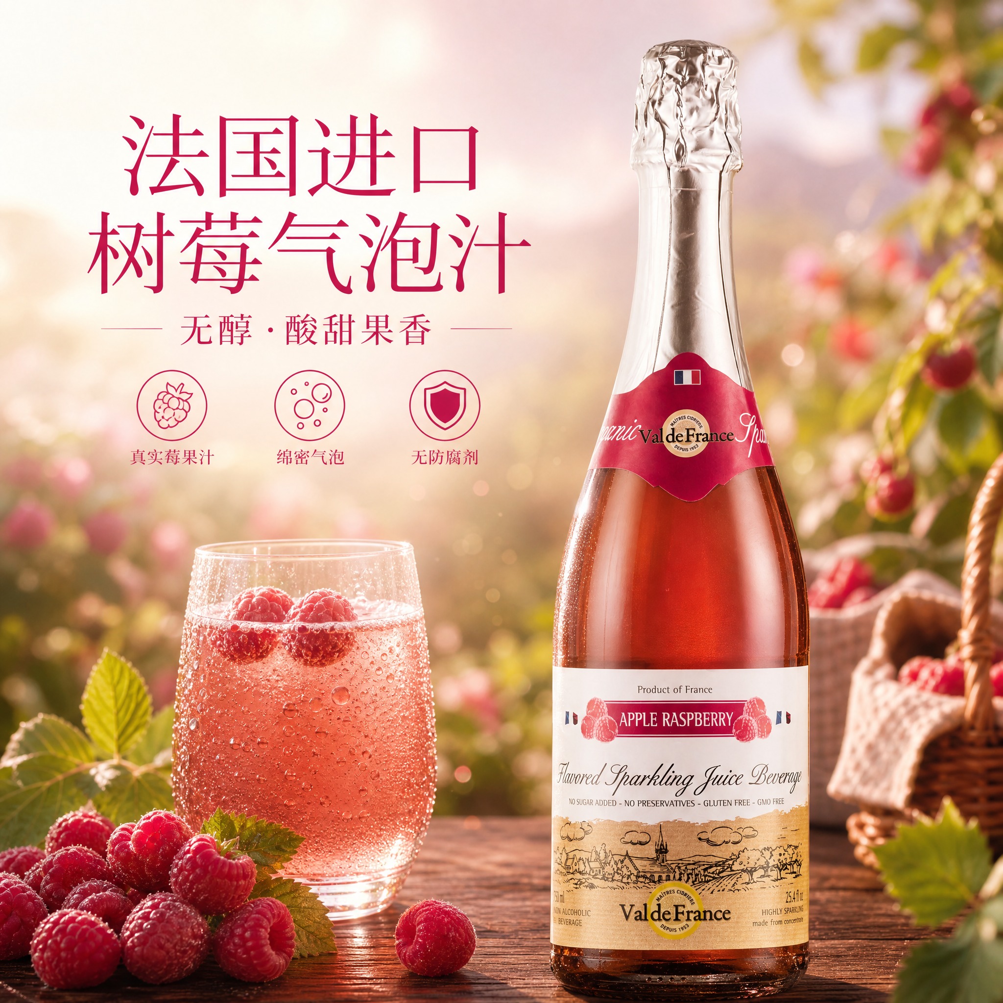 [单张主图] Val de France 法国进口苹果覆盆子味… - 图片创意预览
