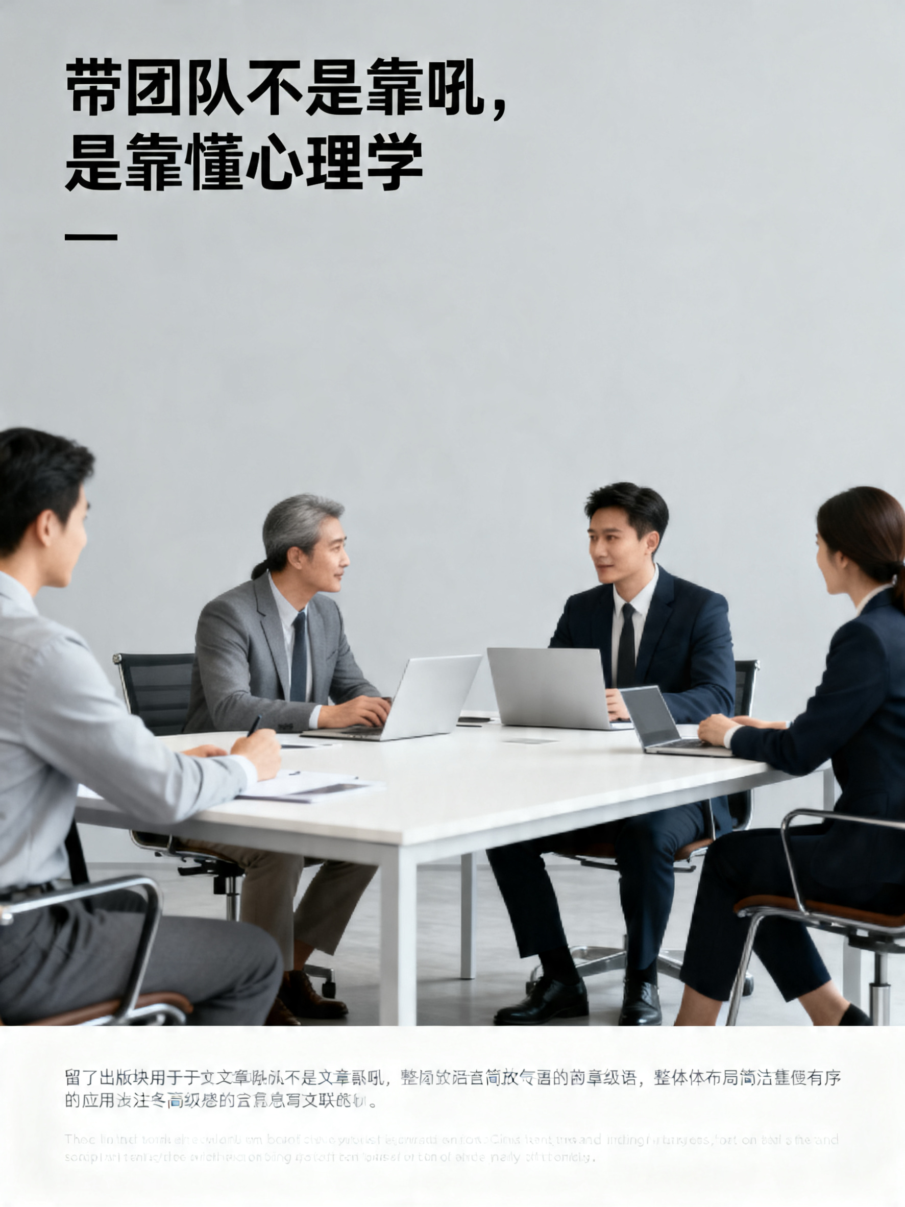 一张微信公众号文章首图，职场管理干货主题，商务办公场景，浅灰色… - 图片创意预览