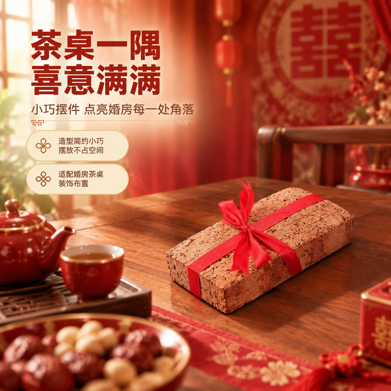 [商品] 使用【图1】红砖捆红绳婚房吉祥摆件；保留红砖长方体结… - 图片创意预览