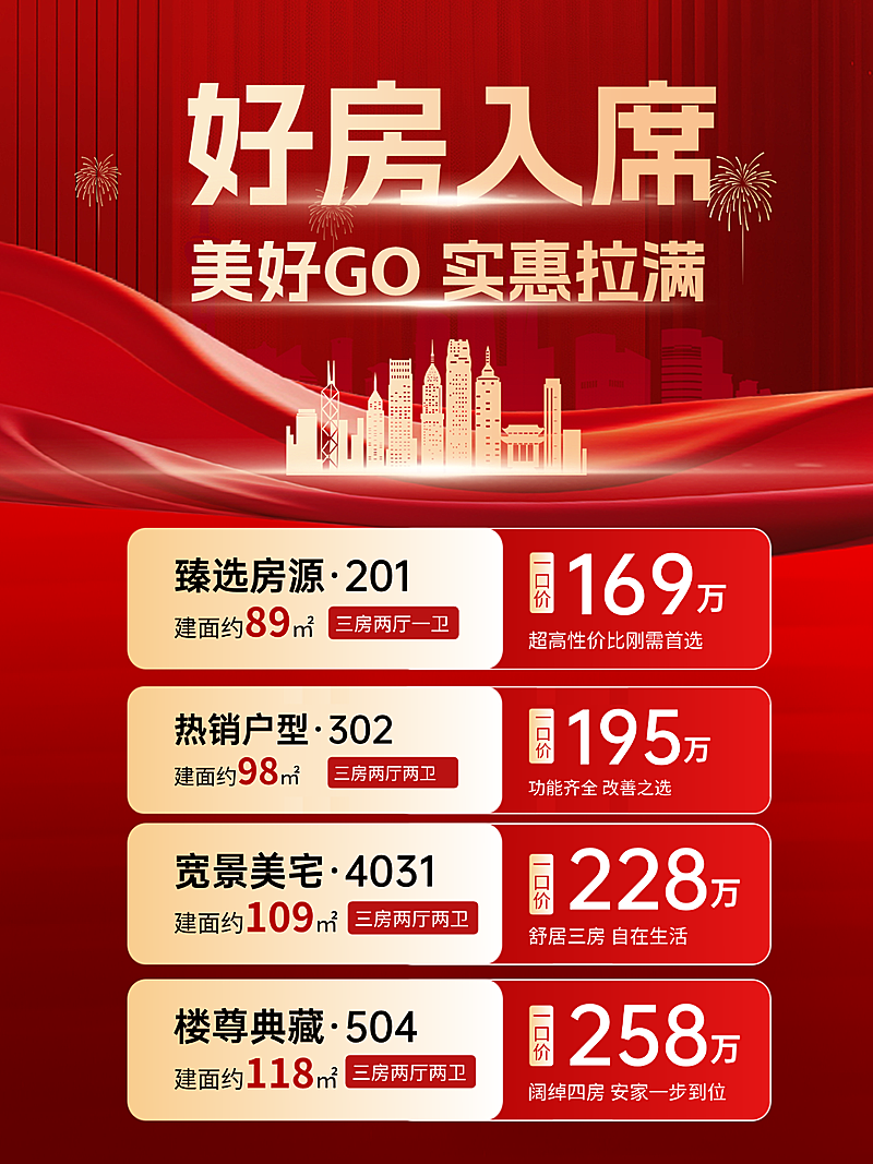 双十一房地产楼盘促销营销全屏竖版海报AIGC