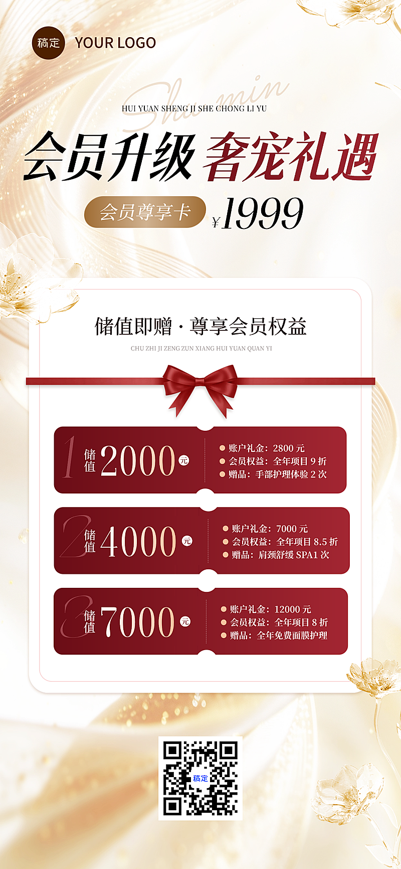 美业美容院医美卡项营销全屏竖版海报