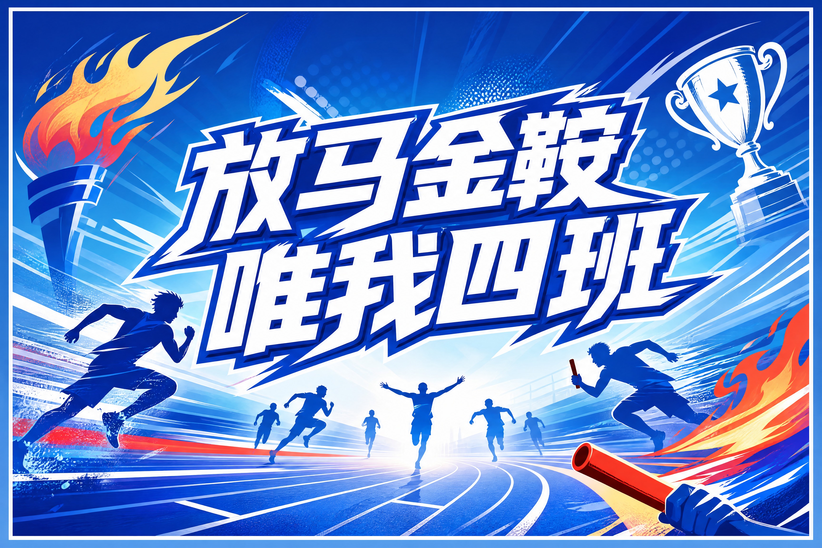 设计一面运动会班旗，横版长方形，尺寸比例192:128（3:2… - 图片创意预览