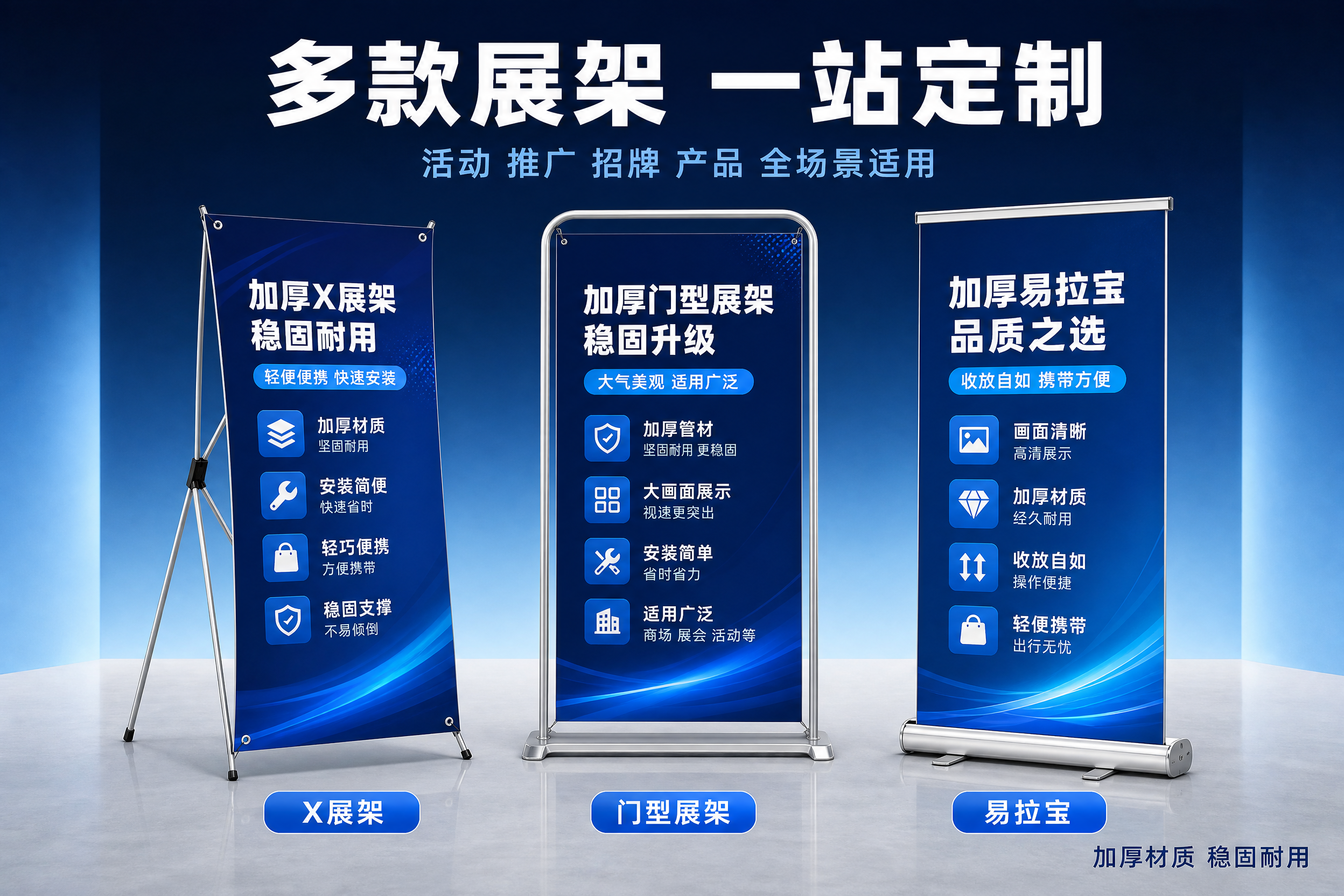 [主图-2] 展架定制 多款式展示 门型展架 易拉宝 X展架。… - 图片创意预览