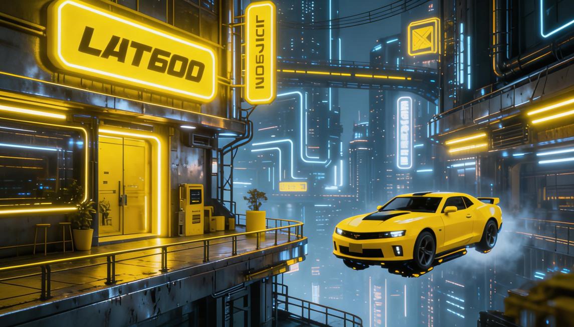 提取电脑屏幕内的赛博朋克场景画面，去除电脑边框及外部环境预览效果