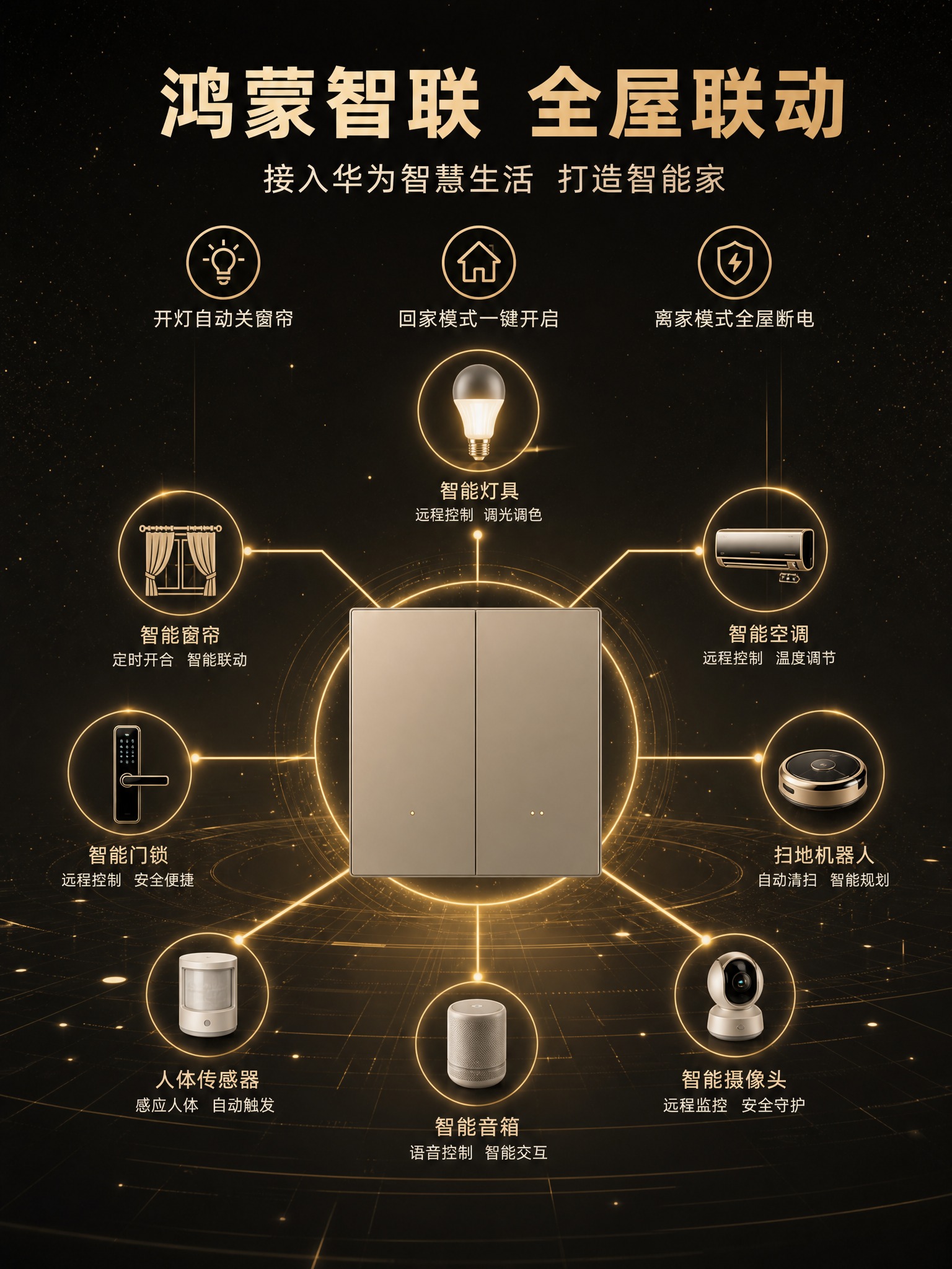 [商品] 使用【图2】二开金色智能开关；保留双按键、香槟金AG… - 图片创意预览