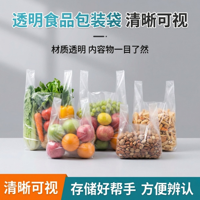 我的产品是食品包装袋，帮我做50张拼多多风格的主图预览效果