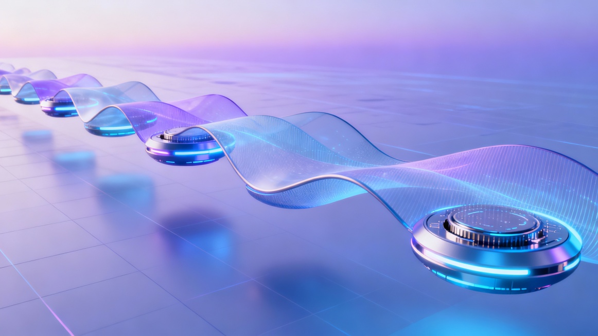 AI-native crypto infrastructure, organic-meets-digital architecture, smooth floating modules, subtle预览效果