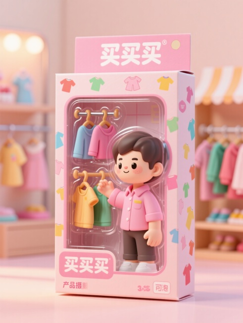 盒子上部有文字“买买买”预览效果