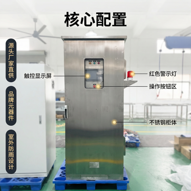 [主图 2] 变频控制柜核心优势展示；
[氛围/风格] 专业工业风，干净明亮的工厂车间背景，风格与首图保持统一。
[画面元素] 商业摄影质感、光线柔和通透、产品清晰真实、画面干净高级。主体变频控制柜居预览效果