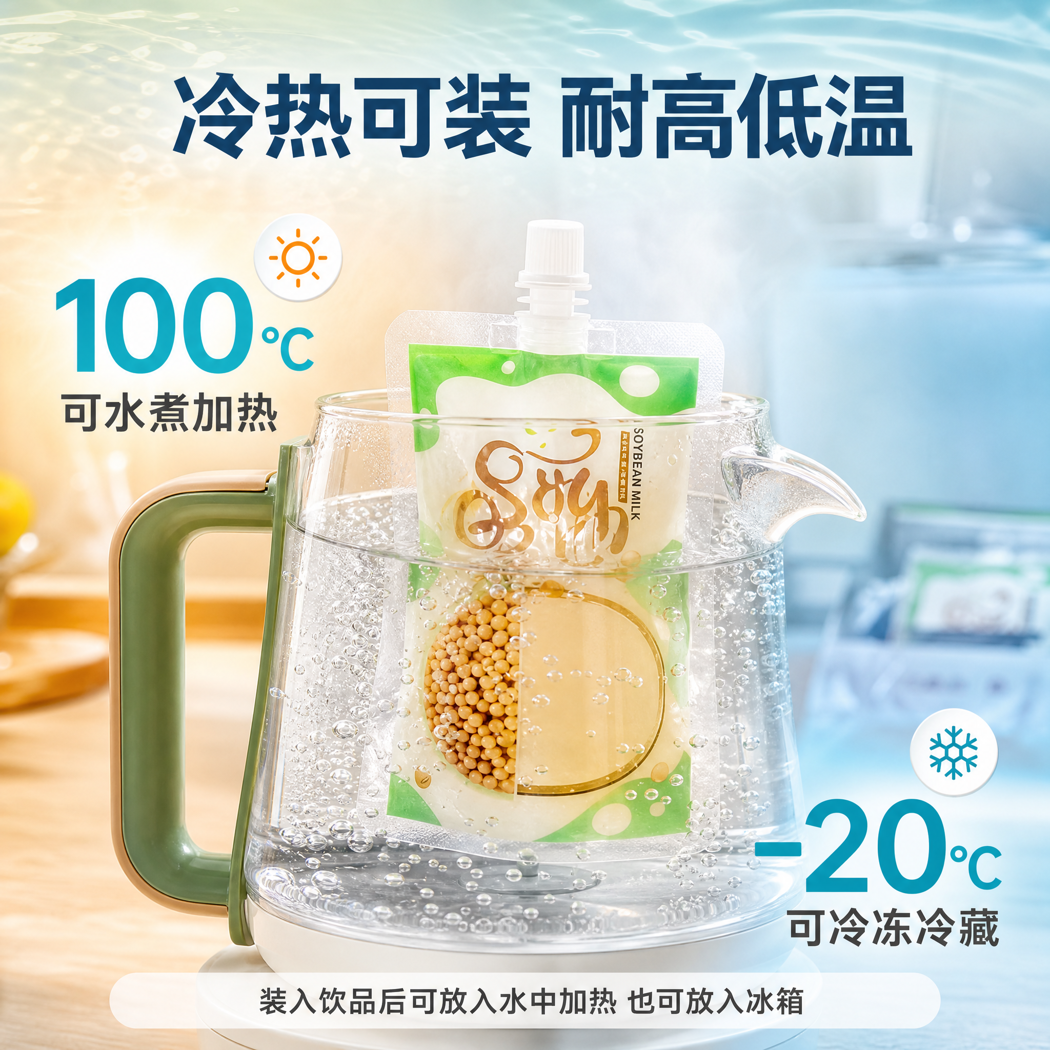 [主图-2] 核心卖点效果证明，突出耐高低温特性，可水煮加热可… - 图片创意预览
