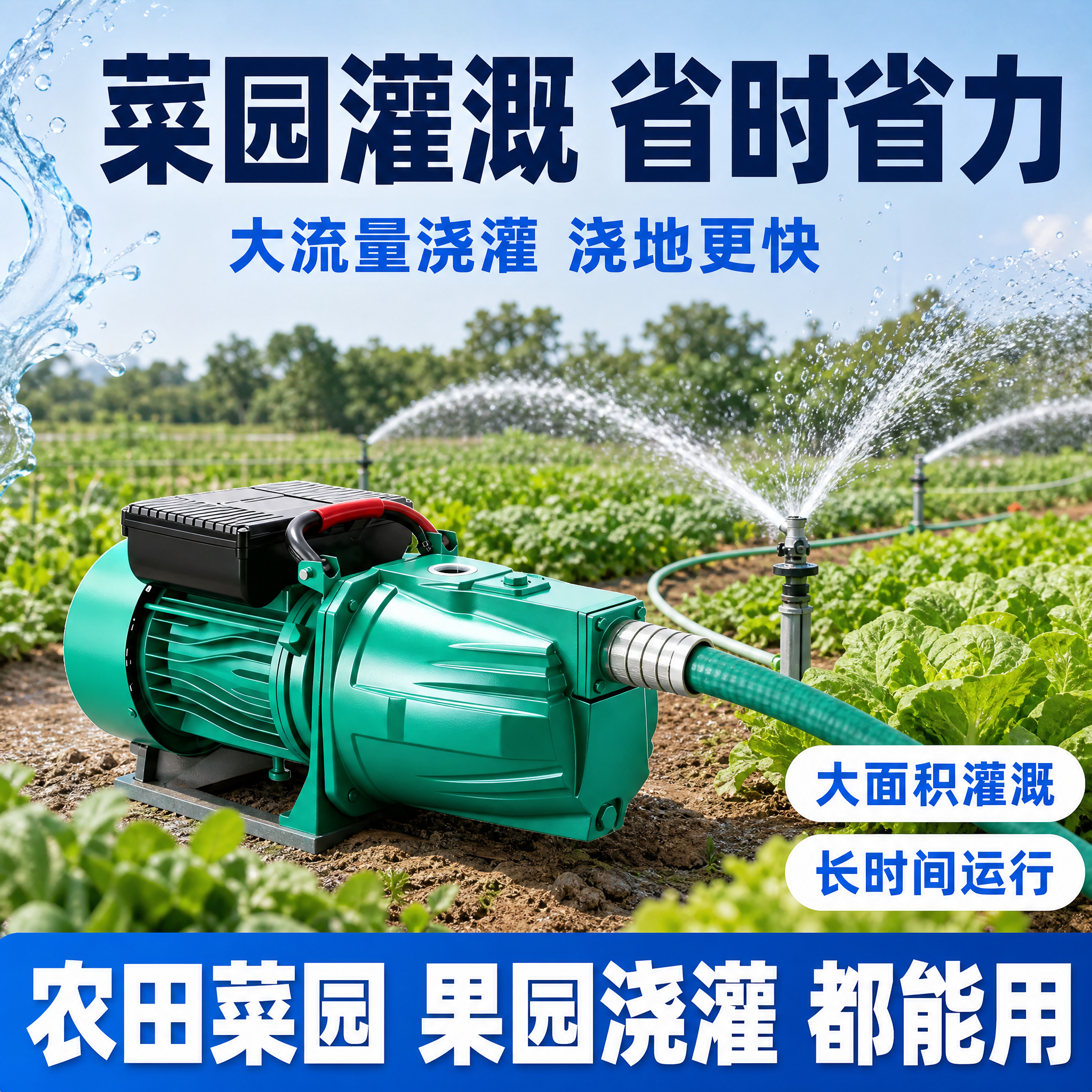 [主图-6] 场景主图，主题是菜园灌溉使用场景。 [统一基调]… - 图片创意预览