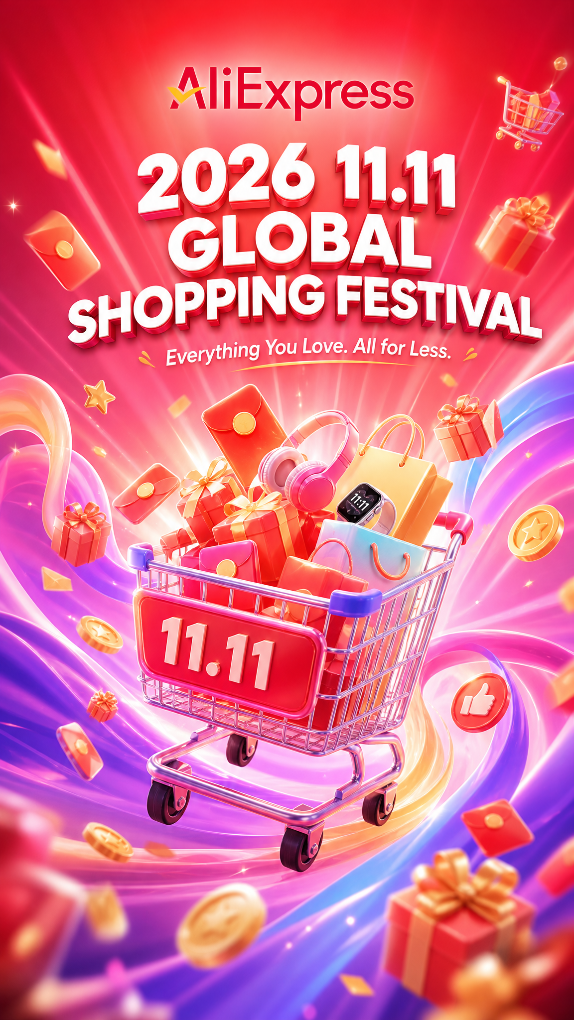AliExpress 2026 11.11 Global Sh… - 图片创意预览