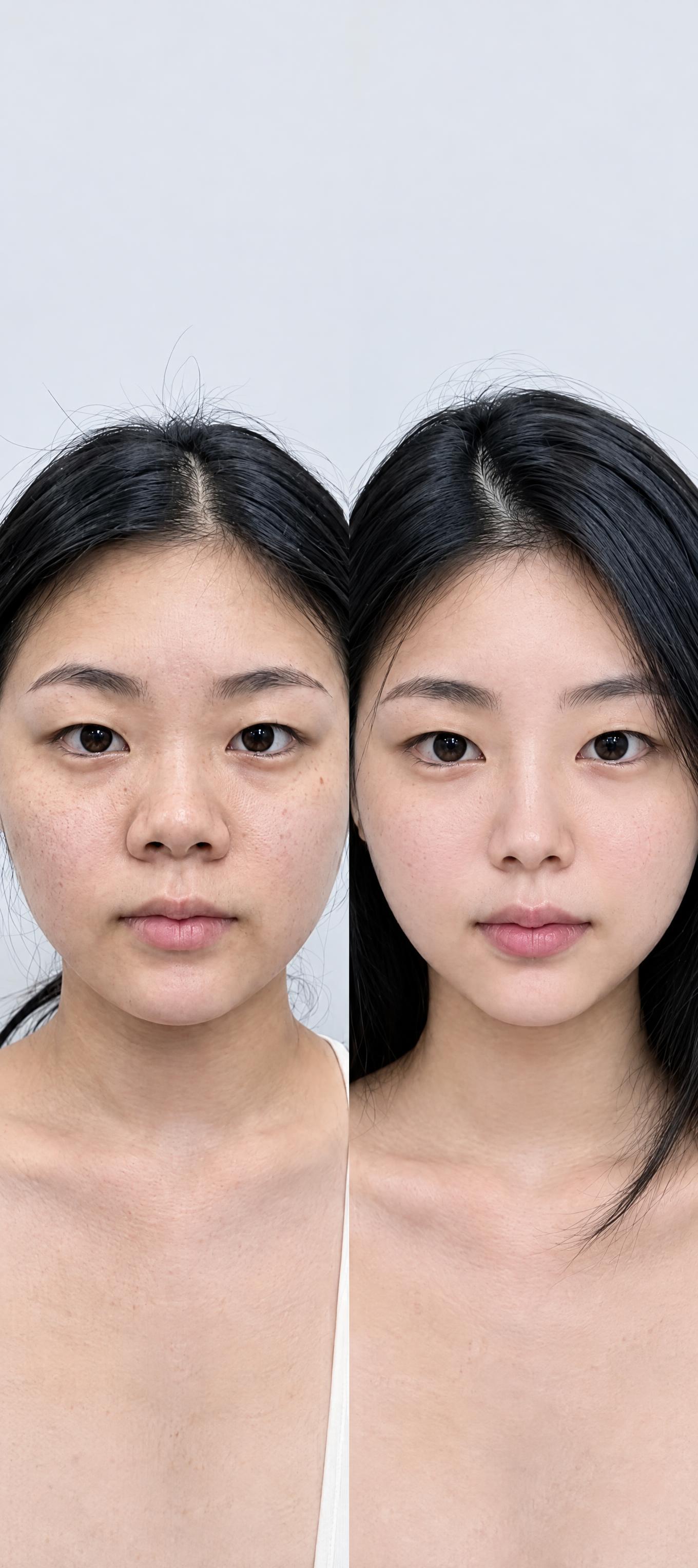 1. 将右侧人物的鼻子缩短一点，鼻长更自然协调，鼻头保持精致立… - 图片创意预览