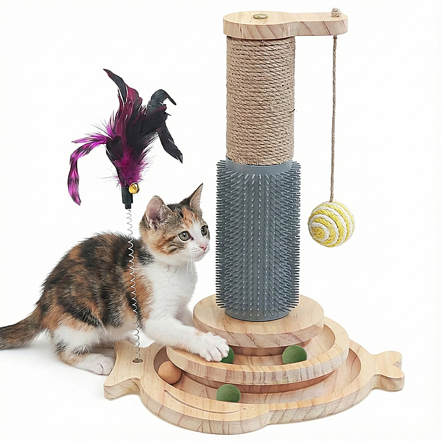 生成10张小猫玩这个产品的场景。白底，1:1，注意保持产品特征不变