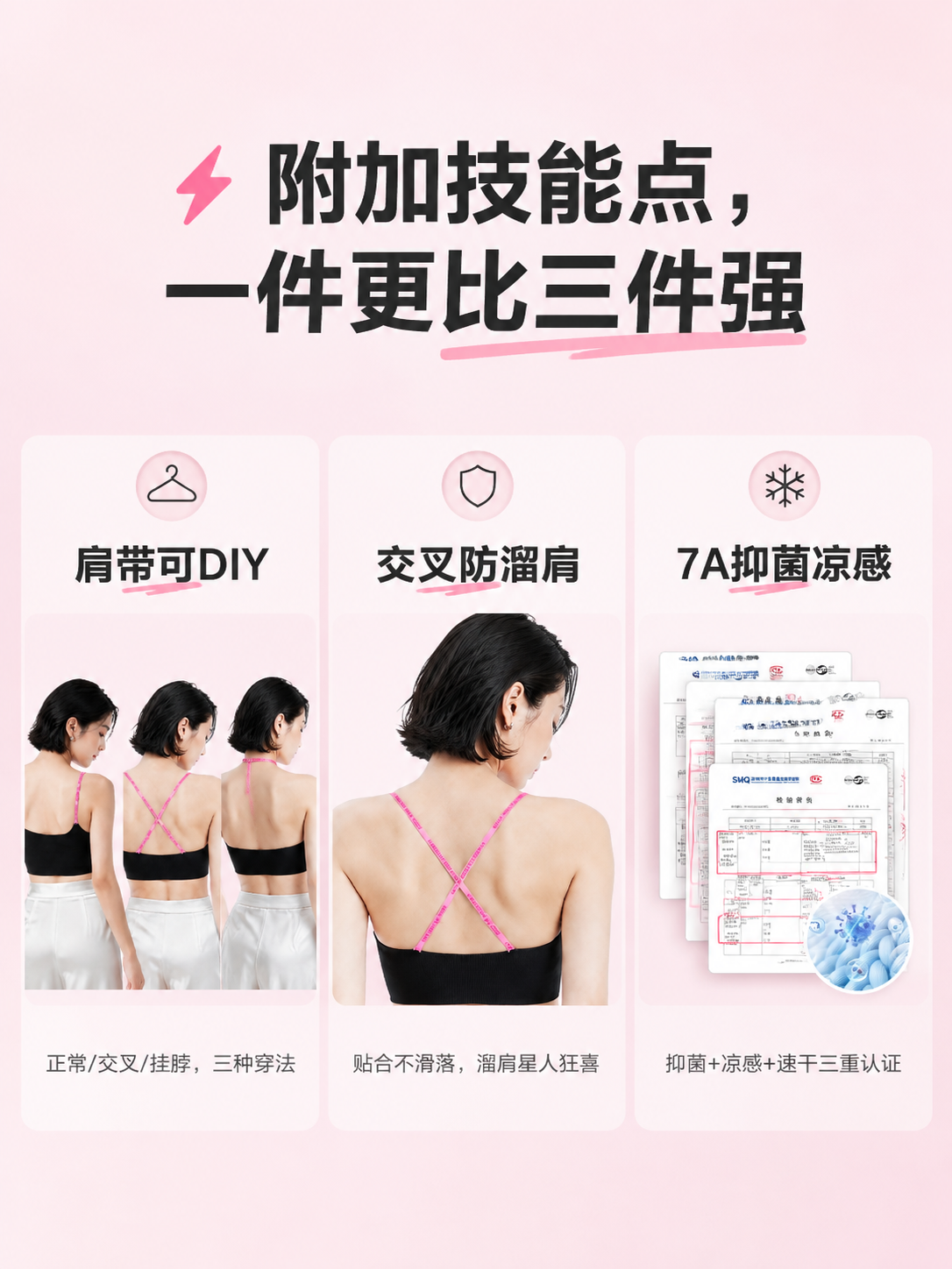 [商品] 使用【图4】肩带三种穿法图，【图6】检测报告；商品处… - 图片创意预览