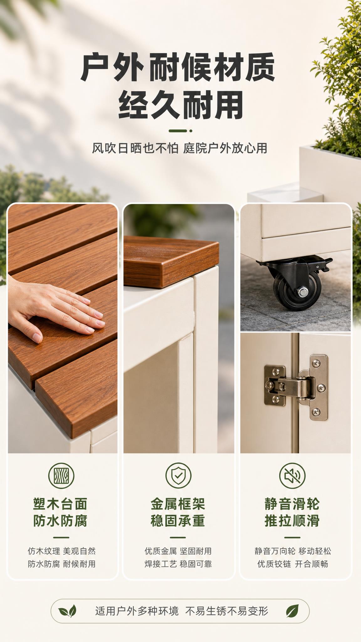 [商品] 使用【图1】户外多功能花箱储物坐凳组合；重点展示材质… - 图片创意预览