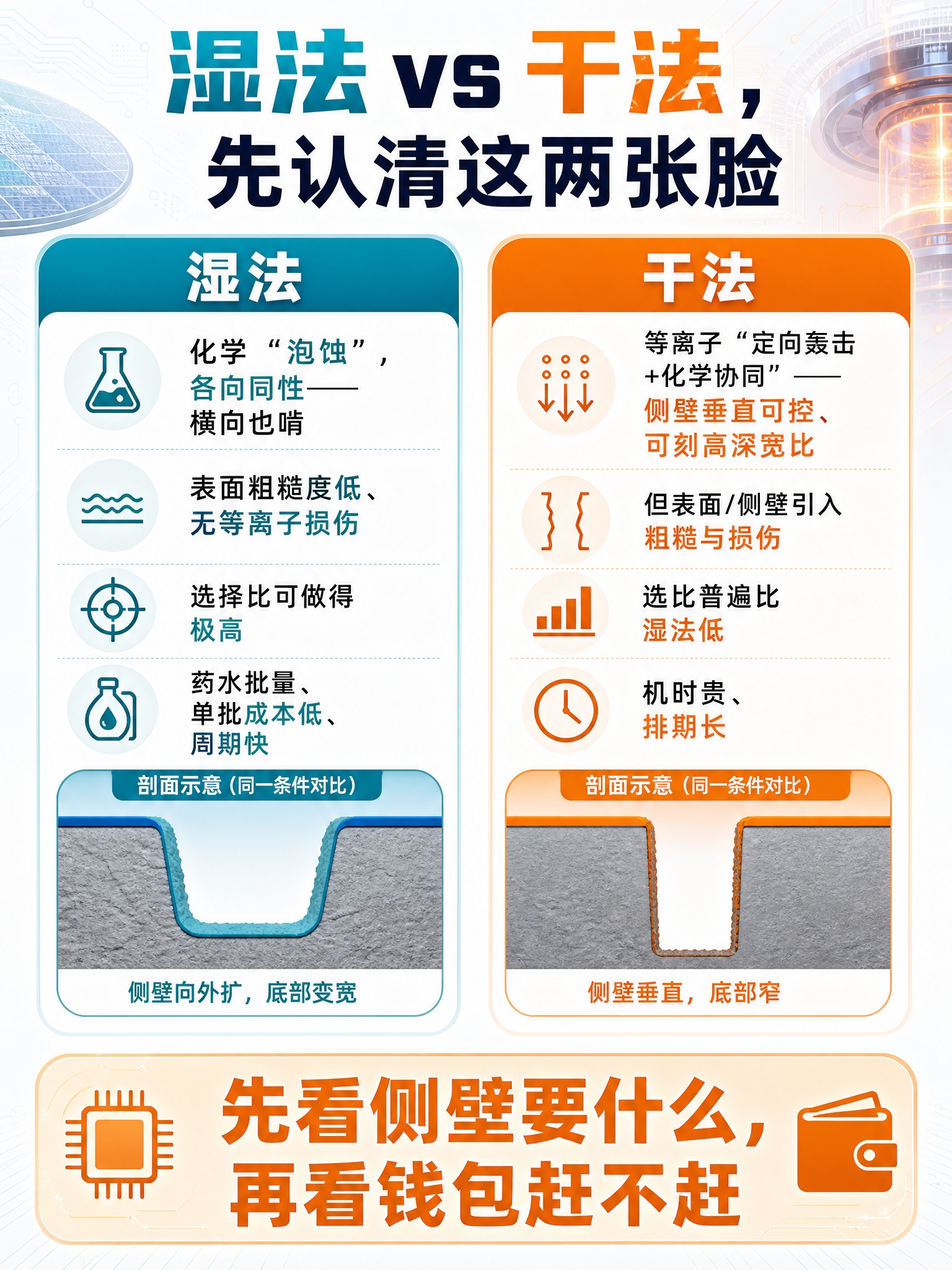 竖版3:4信息图，标题“湿法 vs 干法，先认清这两张脸”，左… - 图片创意预览