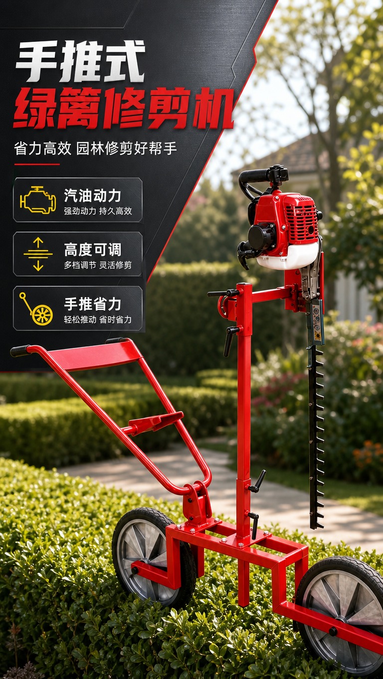 [商品] 使用【图1】红色手推式汽油绿篱修剪机；保留红色金属车… - 图片创意预览