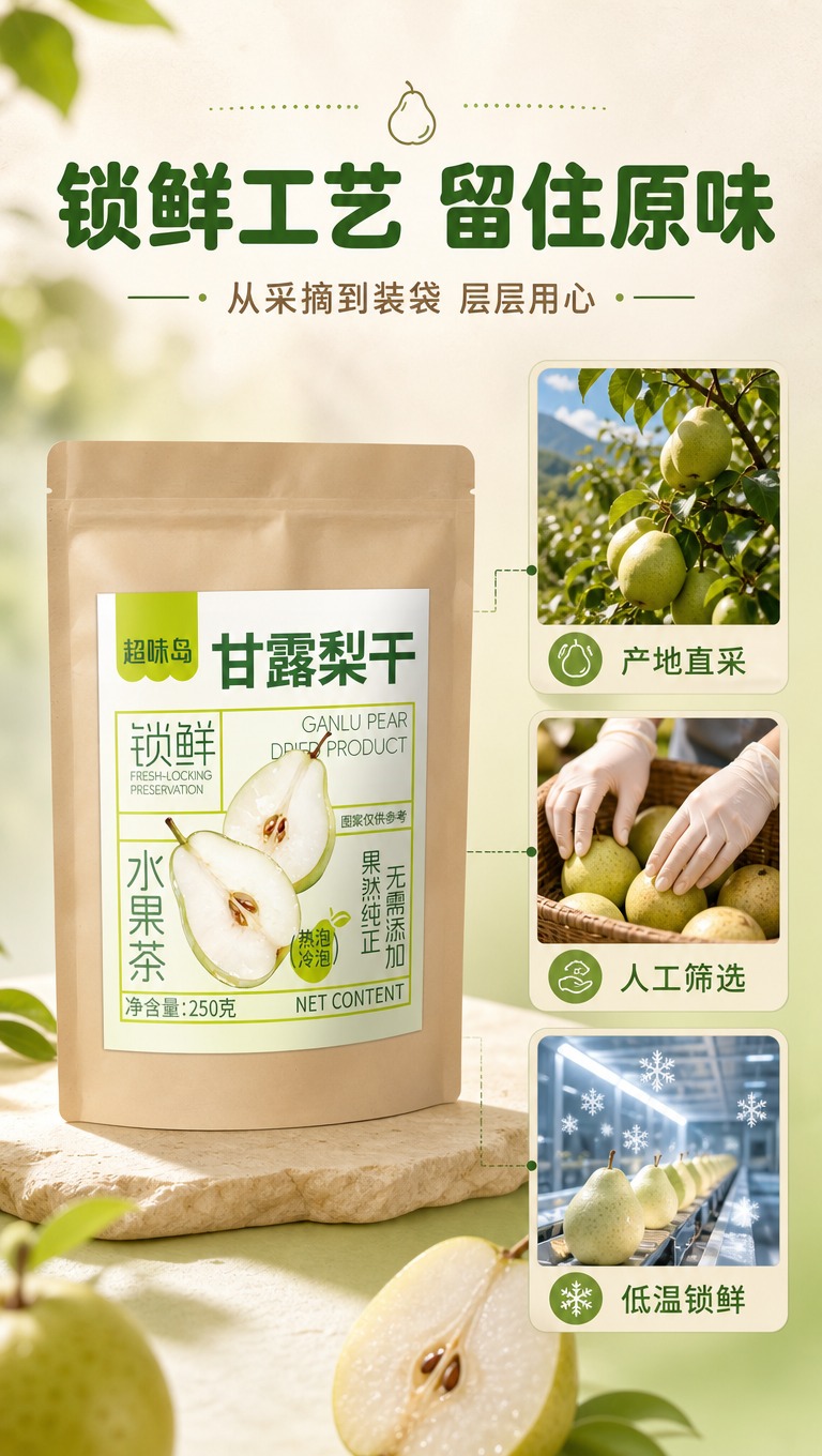 [商品] 使用【图1】超味岛甘露梨干自立袋包装；保留全部包装文… - 图片创意预览