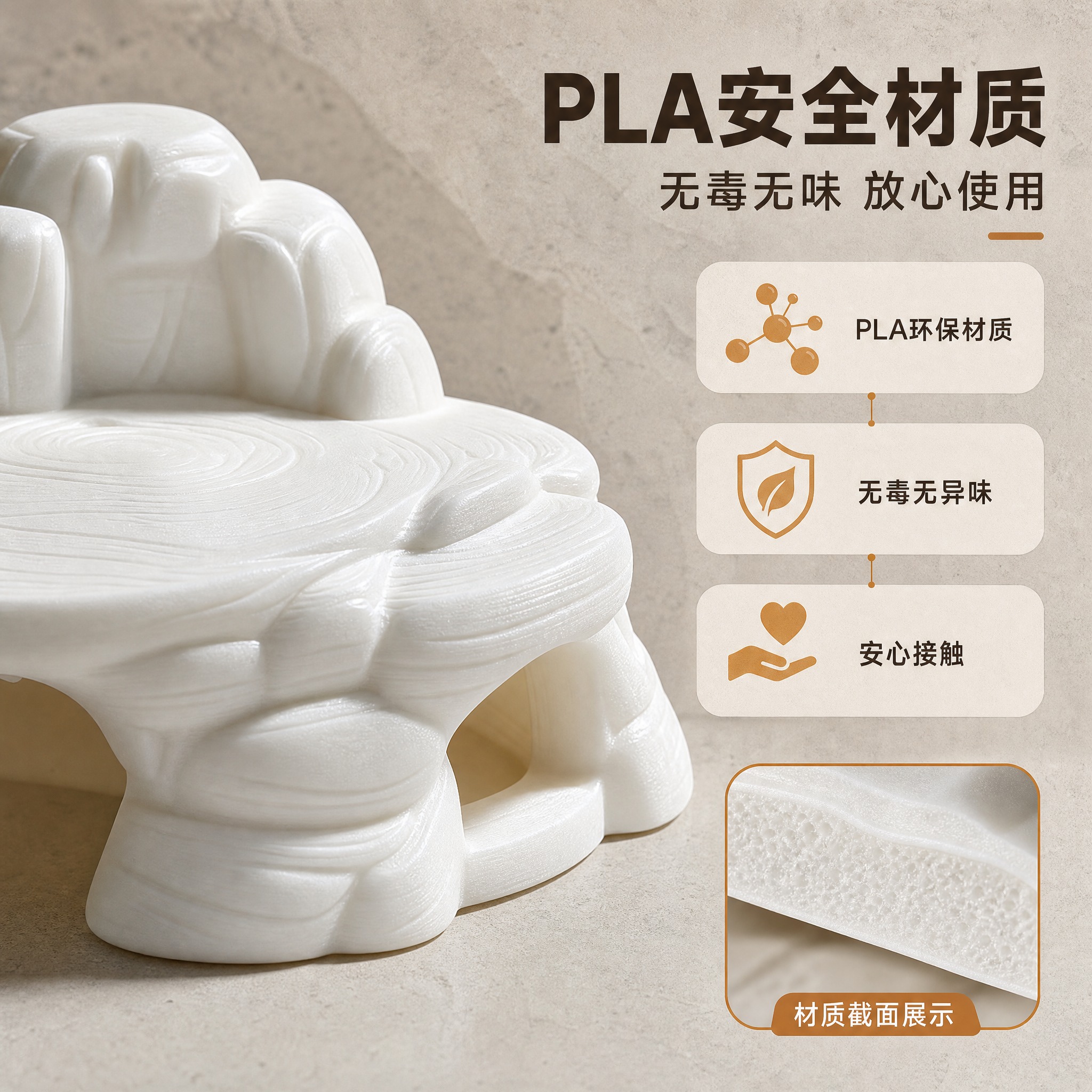 [主图-4] 材质安全：PLA无毒无味安全材质卖点图，解决信任… - 图片创意预览