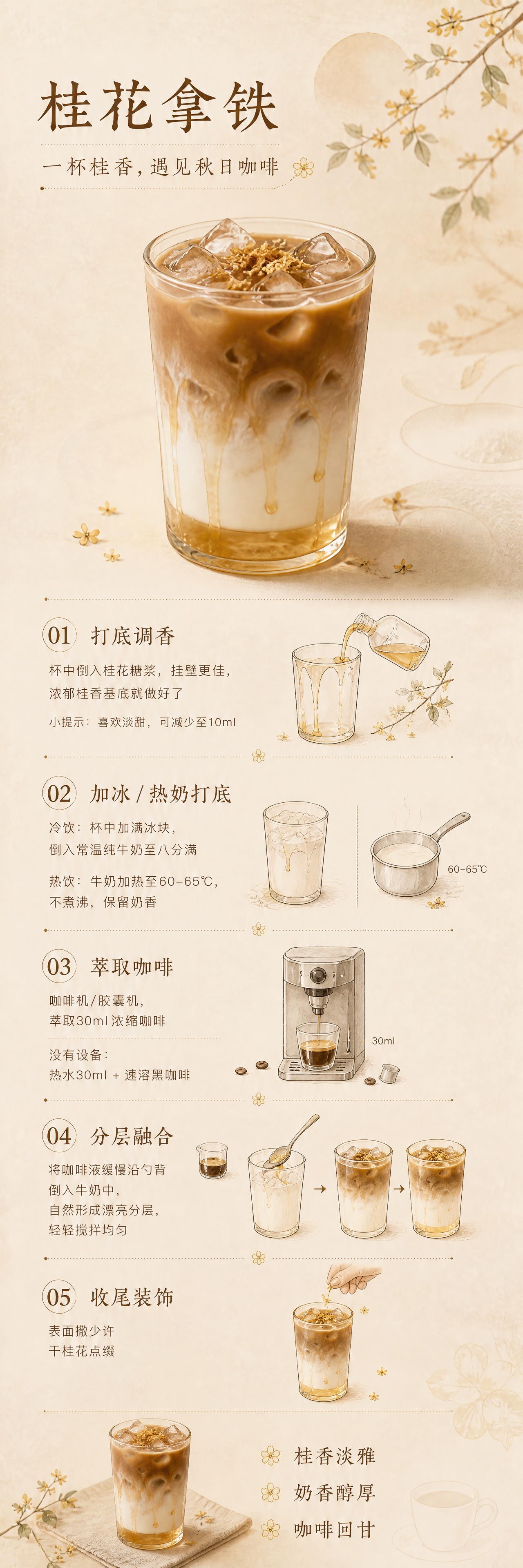 [商品] 桂花拿铁实物，透明玻璃杯装的桂花拿铁冷饮，浅奶白色牛… - 图片创意预览