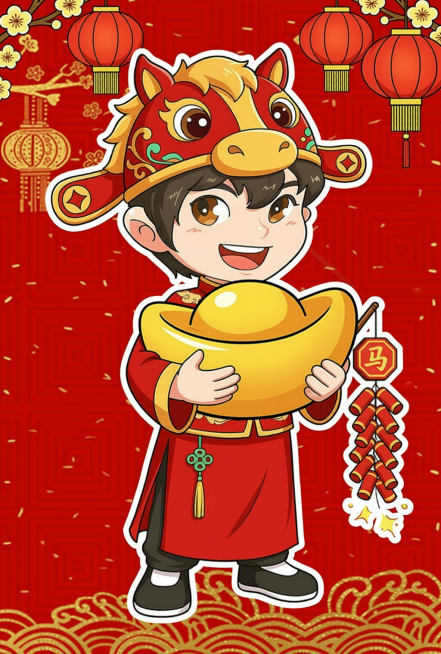 把图一的手部动作改成佣抱“金元宝”在怀里预览效果