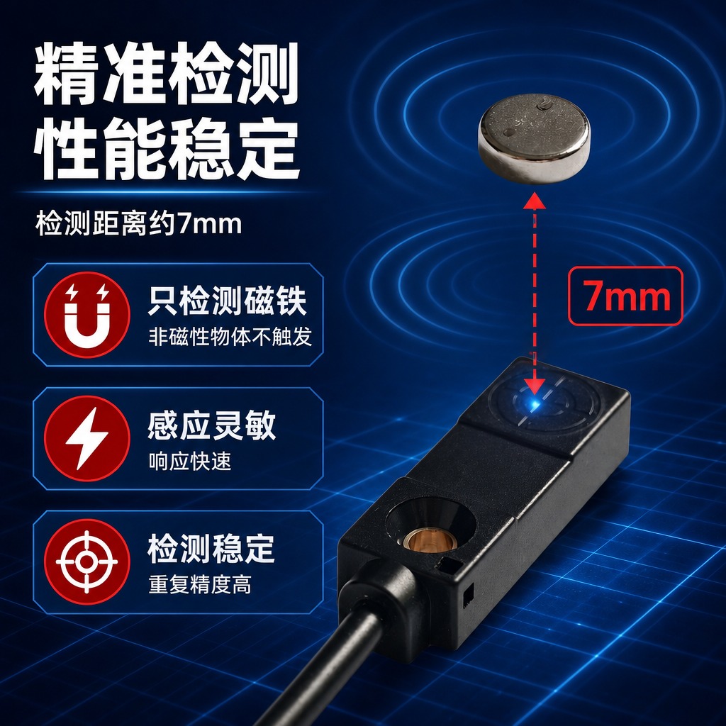 [商品] 使用【图5】霍尔接近开关检测距离示意图；保留黑色方形… - 图片创意预览