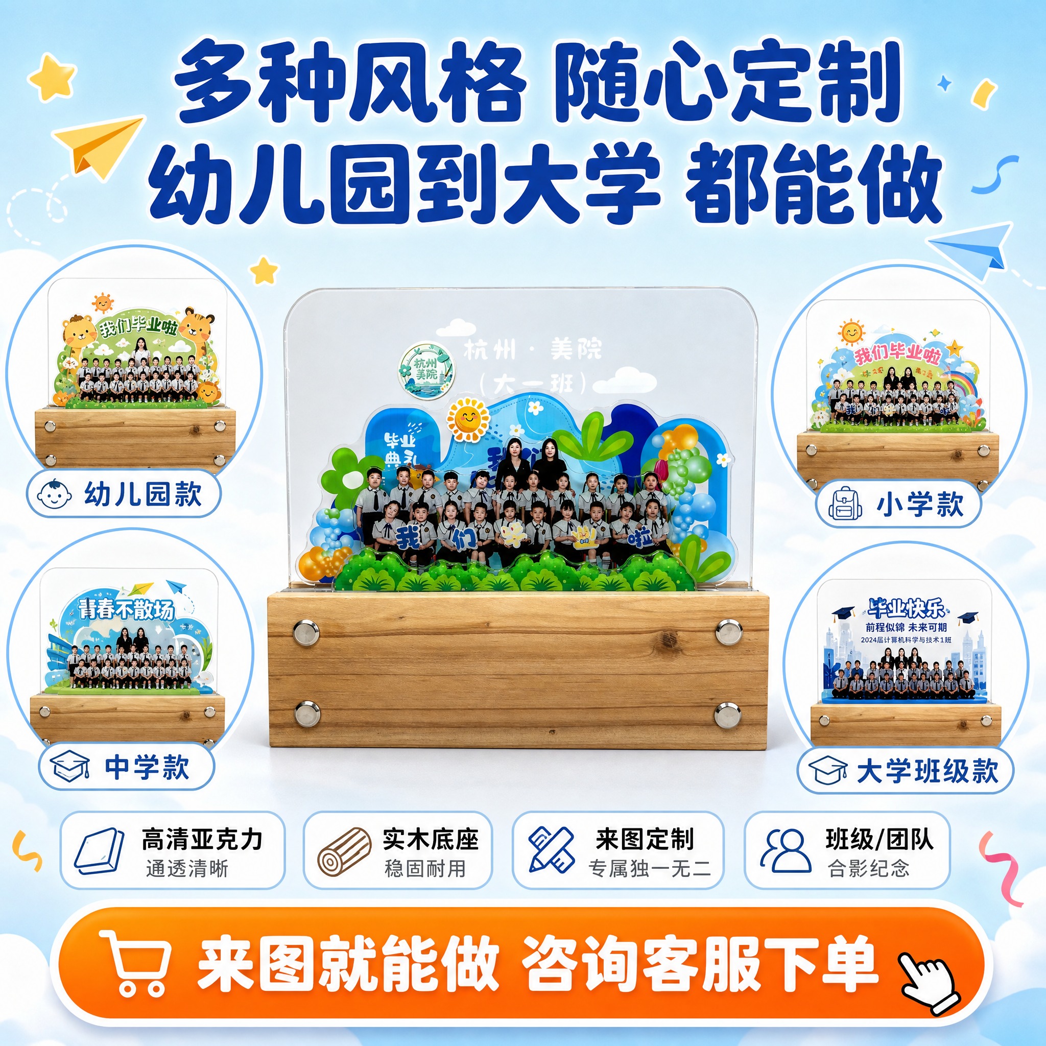 [主图-5] 款式与定制范围，展示可定制的多种风格和适用人群，… - 图片创意预览