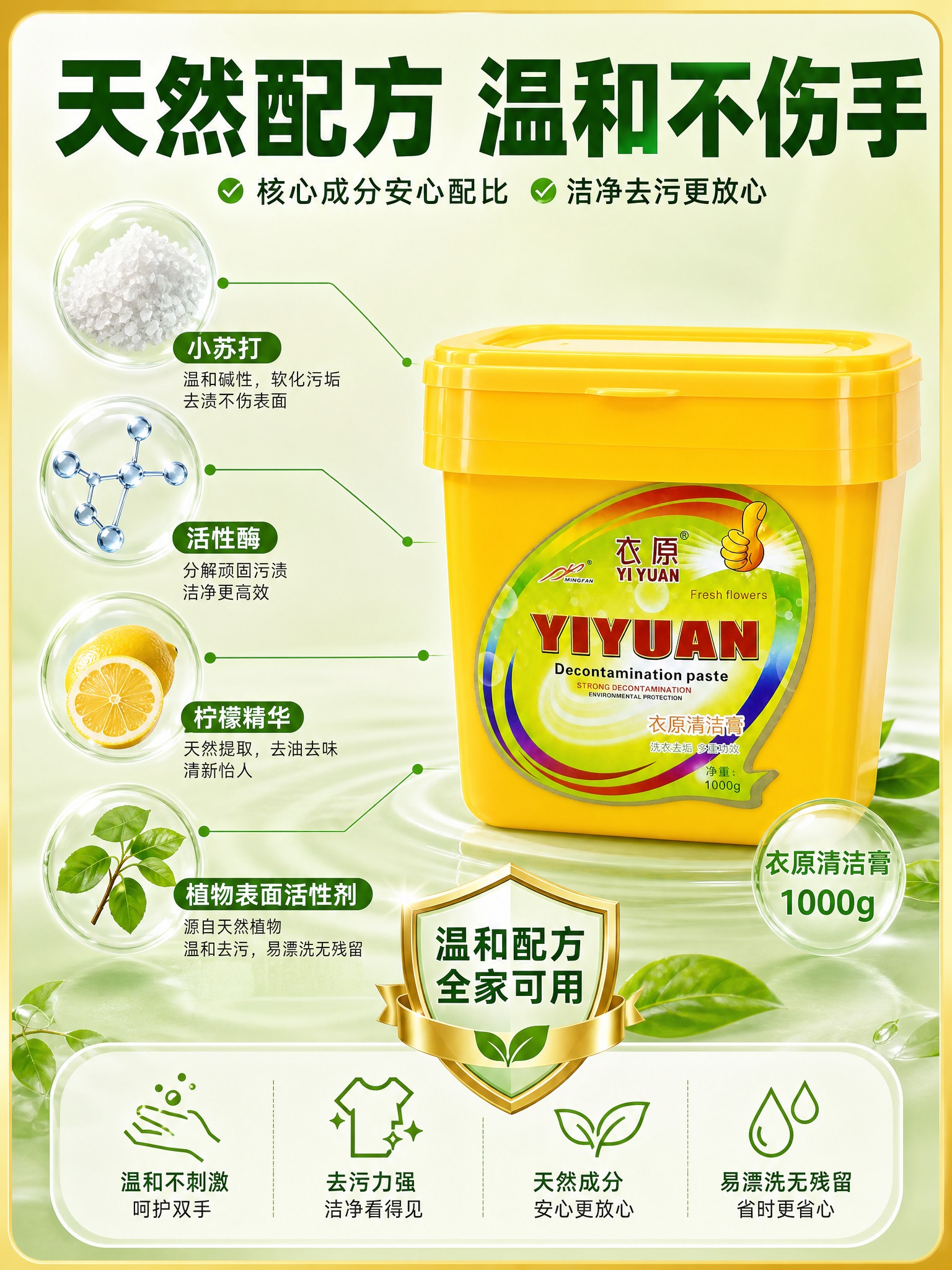 [主图-3] 衣原清洁膏 成分品质与安全性 成分阵列卖点图。… - 图片创意预览