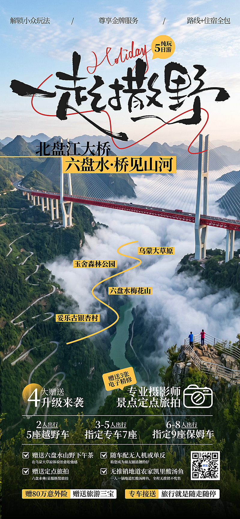 贵州六盘水夏季旅游北盘江大桥跟团宣传全屏海报