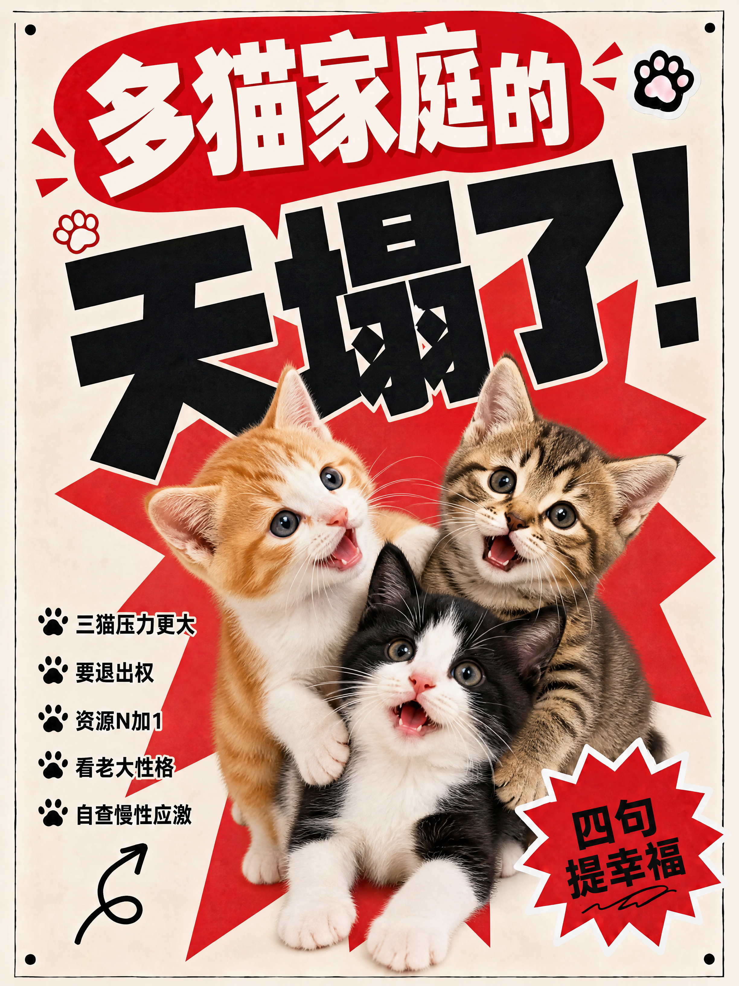 小红书笔记大字封面，配图大字，高饱和撞色警示风，版式精美，小红… - 图片创意预览