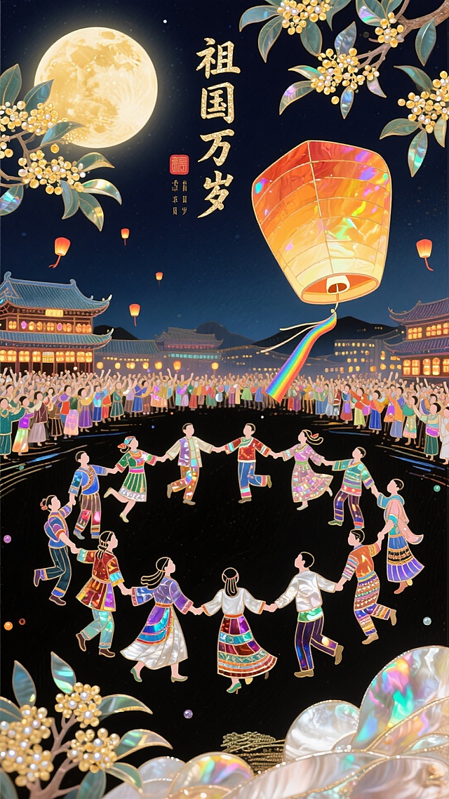 各族人民共庆国庆和中秋，全国人民欢聚一堂