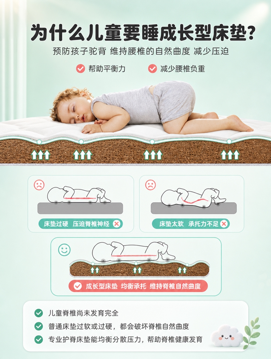 [商品] 使用【图3】预防驼背原理图；保留宝宝趴睡睡姿、床垫分… - 图片创意预览