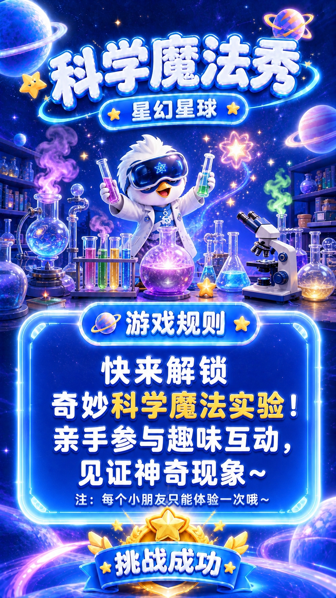 竖版游戏规则海报，宇宙童趣3D卡通风格，与参考图系列风格完全一… - 图片创意预览