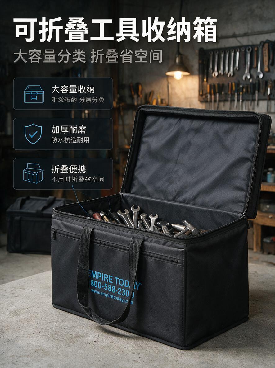 [商品] 使用【图1】黑色可折叠工具收纳箱；保留箱体结构、黑色… - 图片创意预览