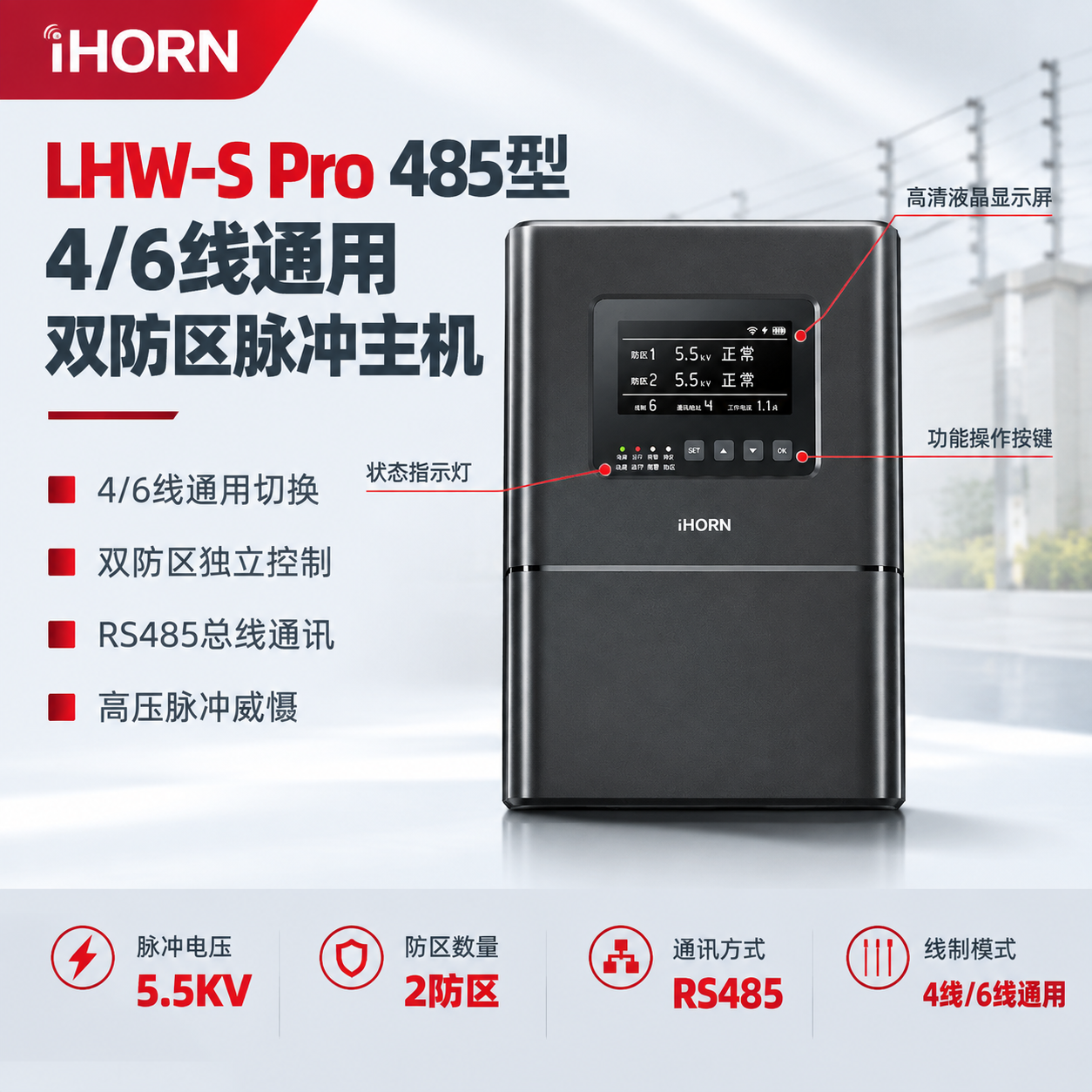 [主图-1] LHW-S Pro 485型4/6线通用双防区脉… - 图片创意预览