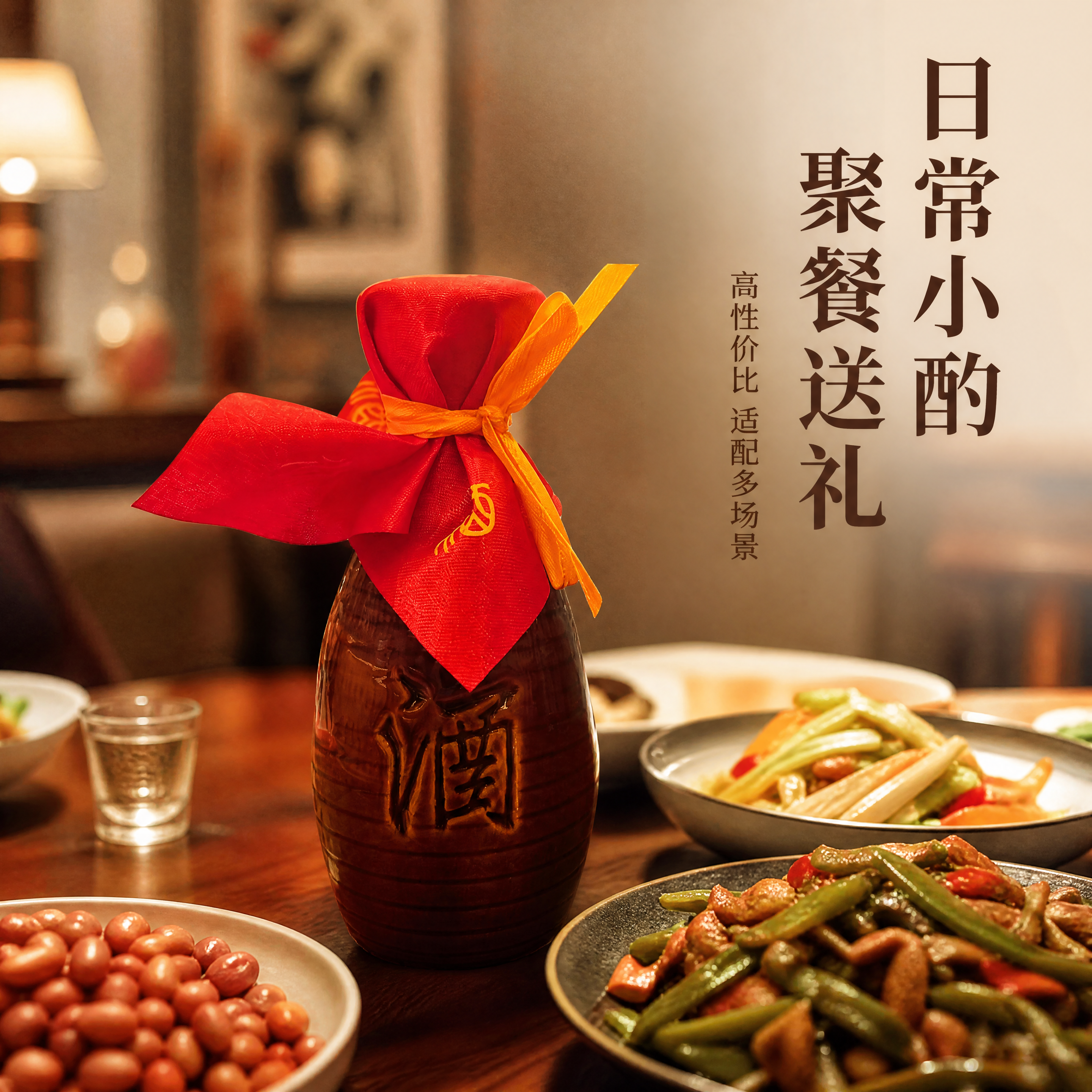 [主图-4] 氿仙氿白酒饮用场景展示图。[氛围风格] 真实生活… - 图片创意预览