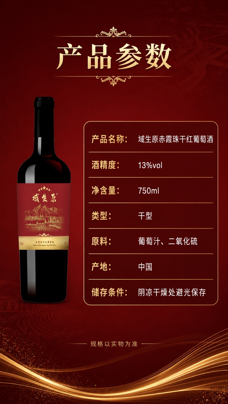 [商品] 使用【图1】域生原赤霞珠干红葡萄酒瓶身图；保留瓶身结… - 图片创意预览