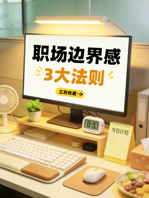 职场边界感经验分享科普办公桌面实景风小红书封面预览效果